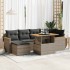 Set sofás jardín y cojines 7 pzas ratán sintético acacia