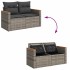 Set sofás jardín y cojines 7 pzas ratán sintético acacia