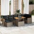 Set sofás jardín y cojines 8 pzas ratán sintético acacia