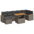 Set sofás jardín y cojines 8 pzas ratán sintético acacia
