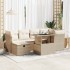 Set sofás de jardín 7 piezas y cojines ratán sintético