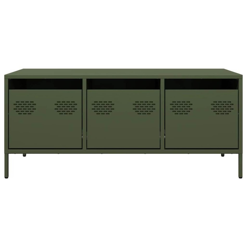 Mesa de centro acero laminado frío verde oliva 101,5x50x43,5