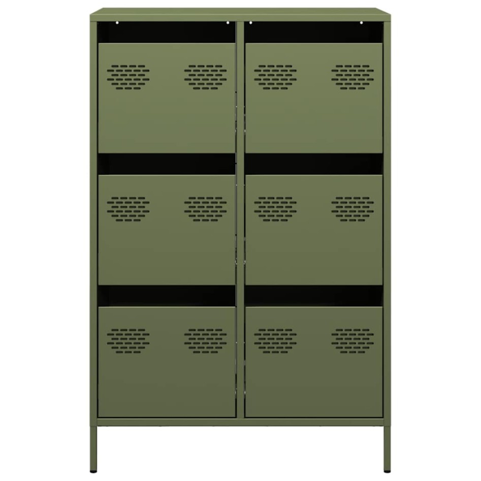 Aparador acero verde oliva 68x39x101,5