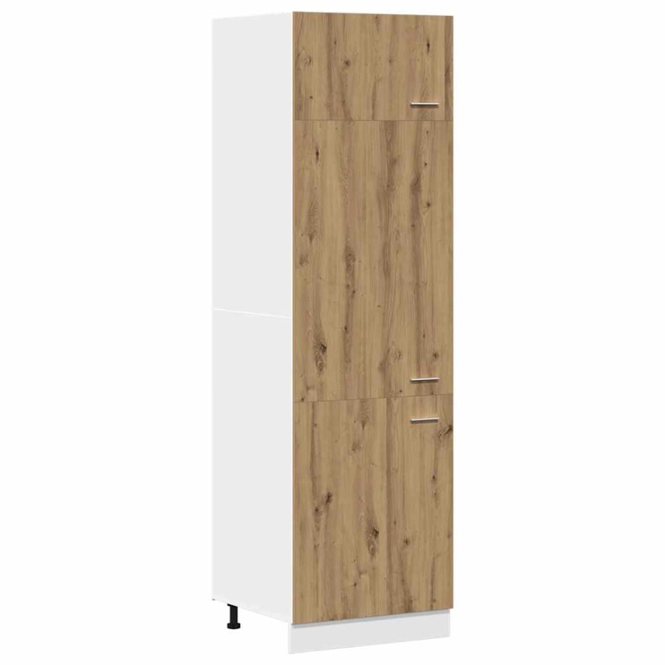 Mueble frigorífico madera ingeniería roble artisan 60x57x207