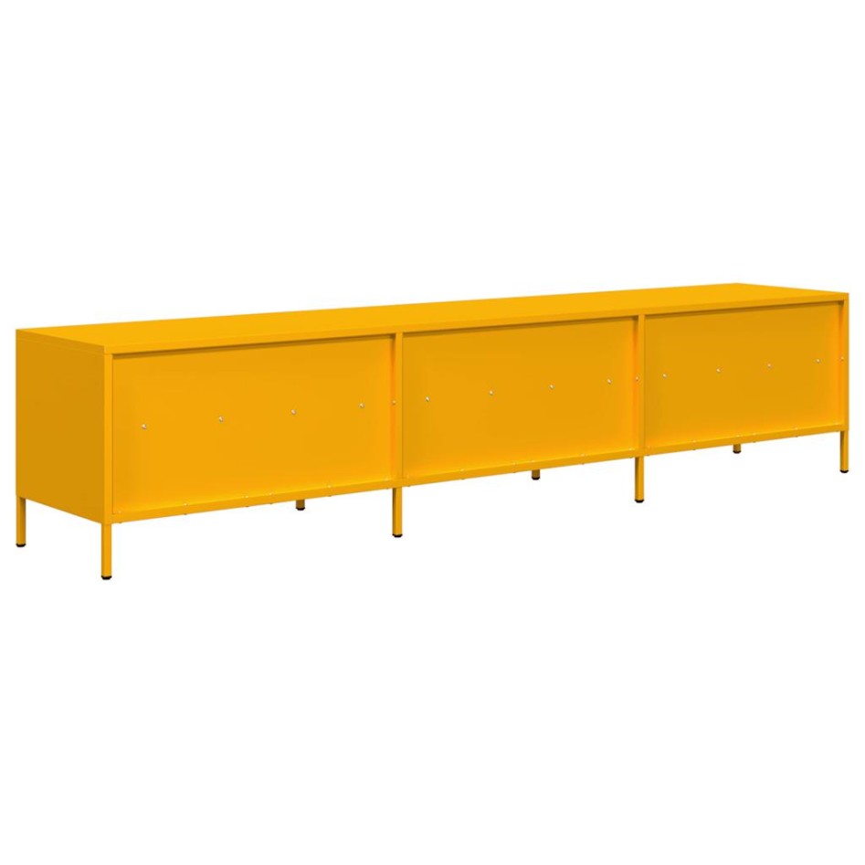 Mueble TV acero laminado en frío amarillo mostaza