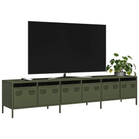 Mueble TV acero laminado en frío verde oliva 202x39x43,5