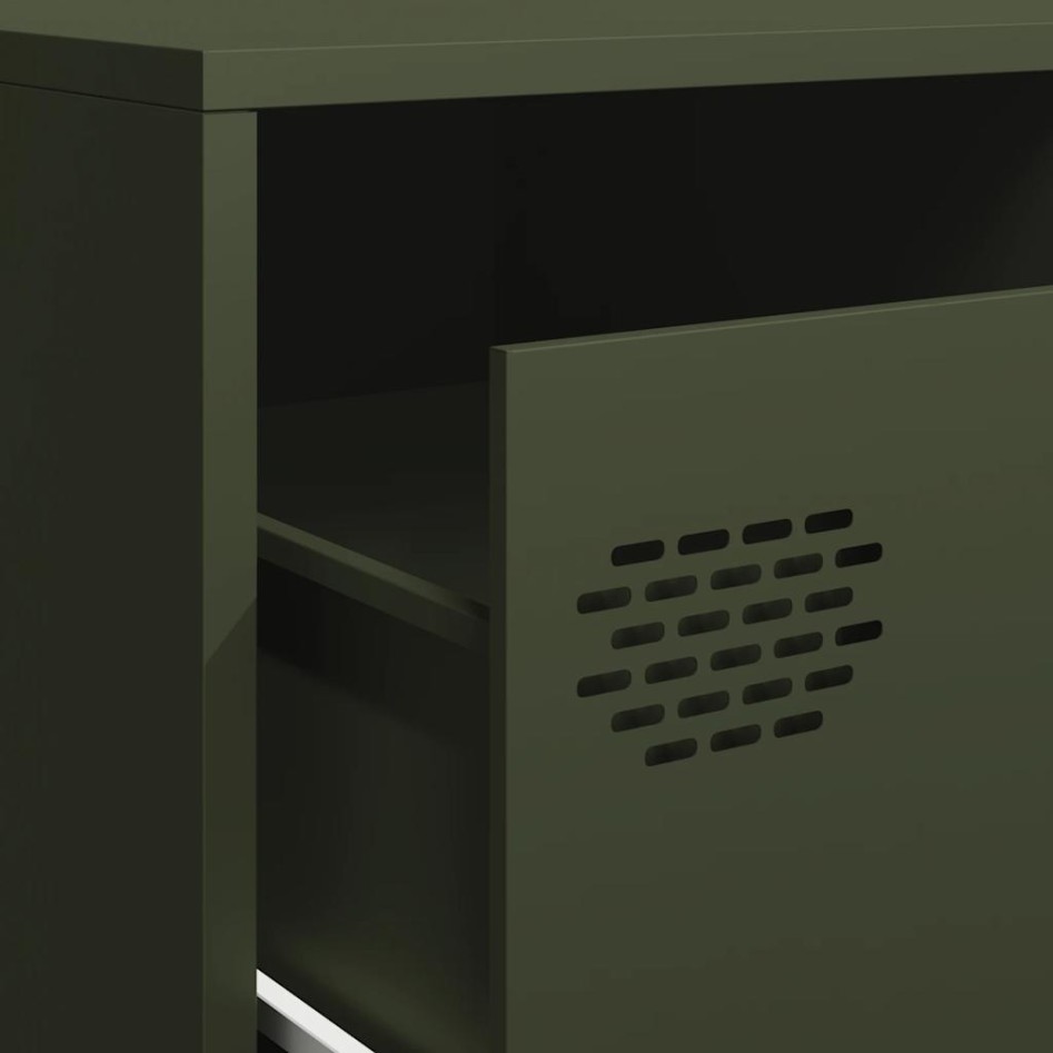 Mueble TV acero laminado en frío verde oliva 202x39x43,5