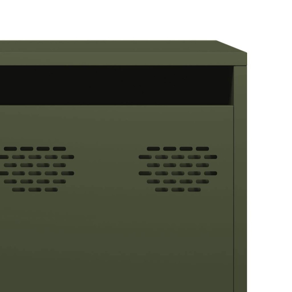 Mueble TV acero laminado en frío verde oliva 202x39x43,5