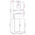 Muebles para lavadora 2 pzas madera de ingeniería gris