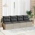 Set sofás jardín y cojines 2 pzas ratán sintético acacia