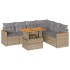 Set sofás jardín y cojines 7 pzas ratán sintético acacia