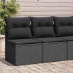 Set sofás jardín y cojines 2 pzas ratán sintético acacia negro