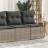 Set sofás jardín y cojines 2 pzas ratán sintético acacia