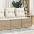 Set sofás jardín y cojines 2 pzas ratán sintético acacia