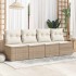 Set sofás jardín y cojines 2 pzas ratán sintético acacia