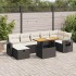 Set sofás jardín y cojines 5 pzas ratán sintético acacia