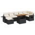 Set sofás jardín y cojines 5 pzas ratán sintético acacia