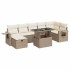 Set de sofás de jardín y cojines 8 piezas ratán sintético