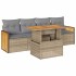 Set sofás jardín y cojines 5 pzas ratán sintético acacia