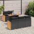 Set sofás jardín y cojines 6 pzas ratán sintético acacia