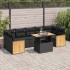 Set sofás jardín y cojines 8 pzas ratán sintético acacia