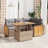 Set sofás jardín y cojines 5 pzas ratán sintético acacia