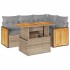 Set sofás jardín y cojines 5 pzas ratán sintético acacia
