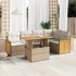 Set sofás jardín y cojines 6 pzas ratán sintético acacia