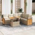 Set sofás jardín y cojines 7 pzas ratán sintético acacia