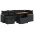 Set de sofás de jardín y cojines 8 piezas ratán sintético