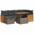 Set de sofás de jardín y cojines 8 piezas ratán sintético