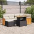 Set sofás jardín y cojines 7 pzas ratán sintético acacia