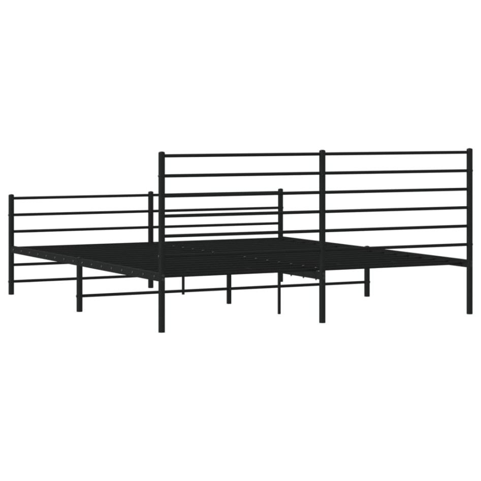 Estructura de cama cabecero y estribo metal negro