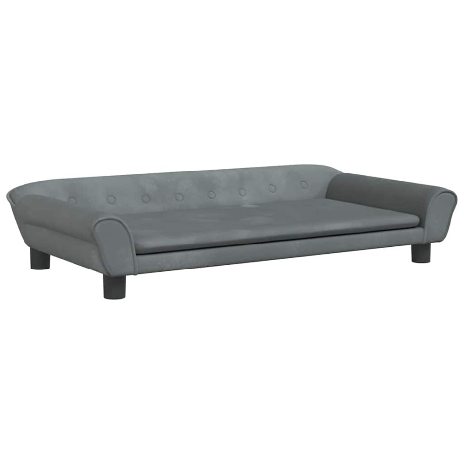 Cama para perros de terciopelo gris oscuro 100x50x21