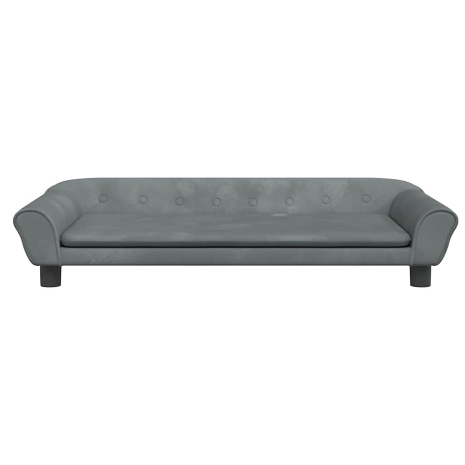 Cama para perros de terciopelo gris oscuro 100x50x21