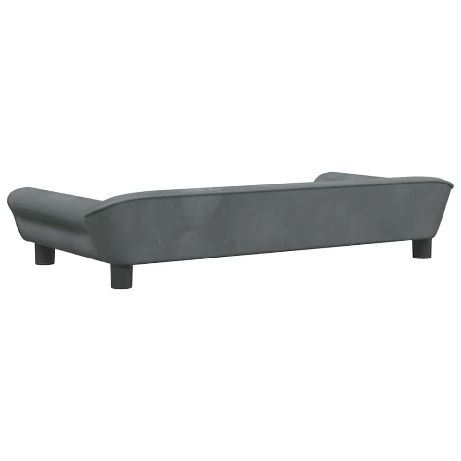 Cama para perros de terciopelo gris oscuro 100x50x21