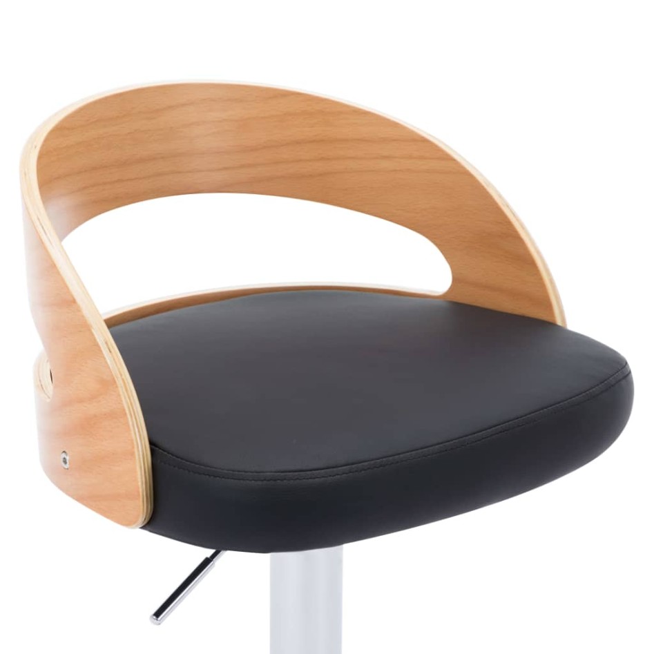 Taburetes de cocina 2 uds piel sintética y madera curvada