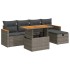 Set de muebles de jardín 6 pzas y cojines ratán sintético