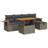 Set de muebles de jardín 6 pzas y cojines ratán sintético
