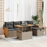 Set de muebles de jardín 6 pzas y cojines ratán sintético