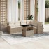 Set sofás de jardín 7 piezas y cojines ratán sintético