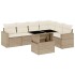 Set sofás de jardín 7 piezas y cojines ratán sintético
