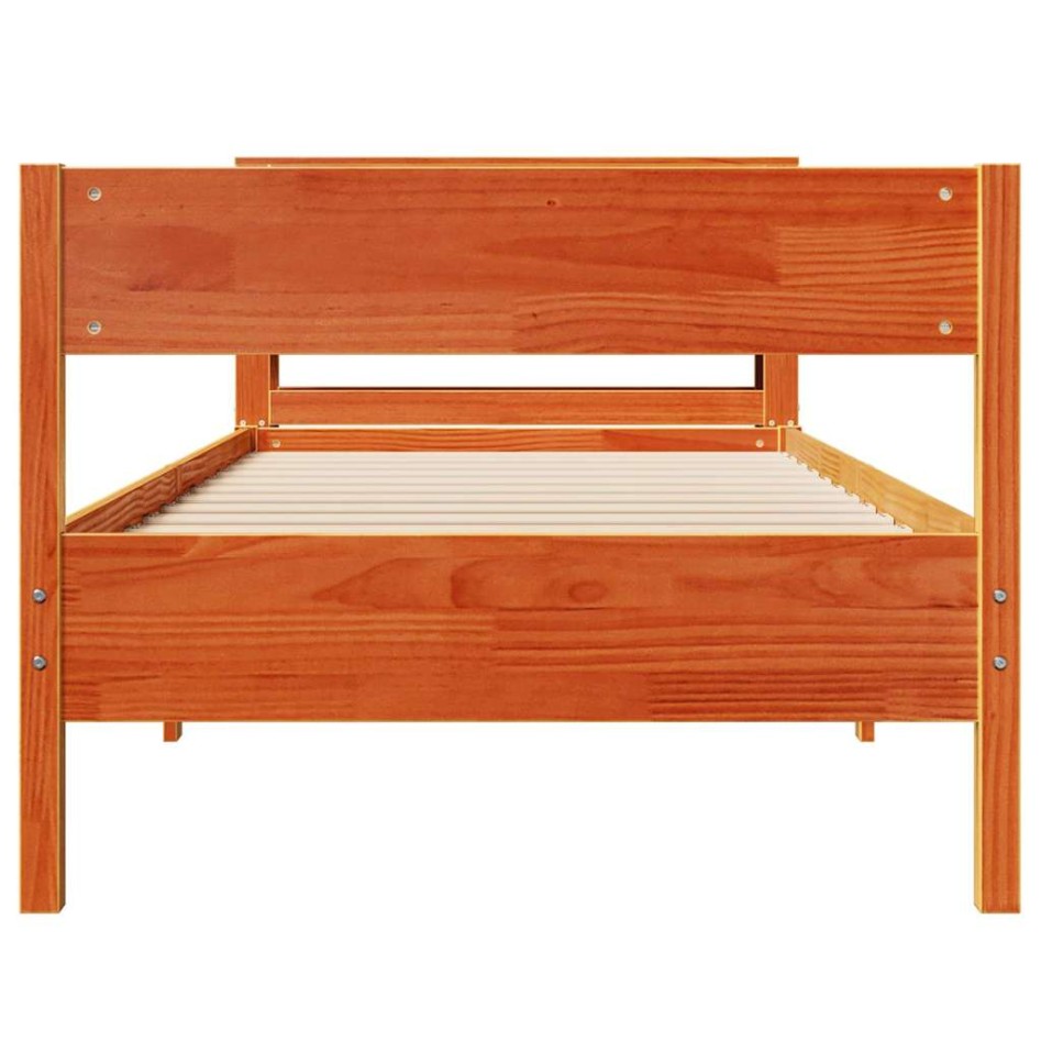 Estructura de cama sin colchón madera de pino marrón 90x200