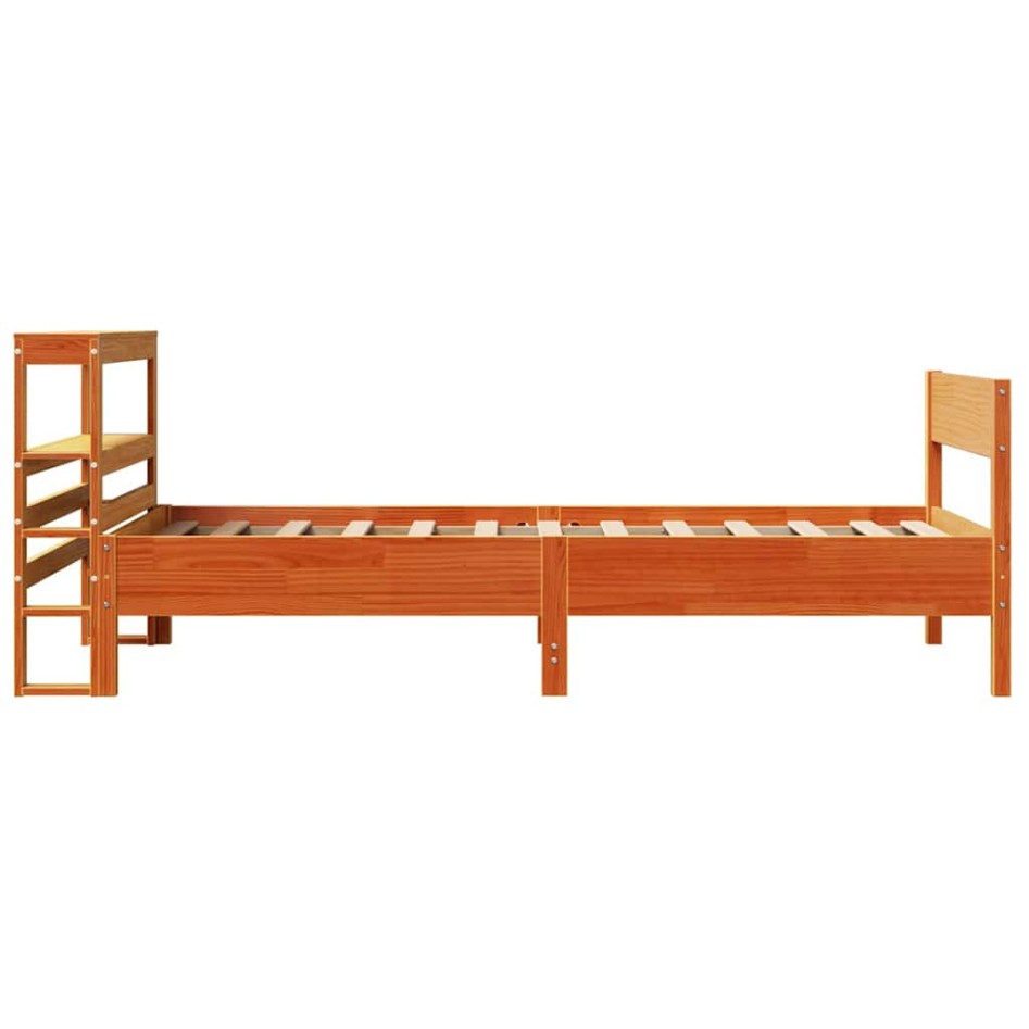 Estructura de cama sin colchón madera de pino marrón 90x200