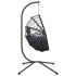 Silla colgante huevo con soporte ratán y acero