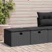 Set sofás jardín y cojines 2 pzas ratán sintético acacia negro