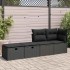 Set sofás jardín y cojines 2 pzas ratán sintético acacia
