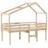 Cama alta con techo madera maciza de pino 80x200