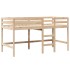 Cama alta con techo madera maciza de pino 80x200