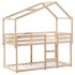 Cama litera con techo madera maciza de pino 80x200